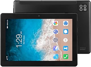Airshi 8 Inch Tablet, 128GB Expandable Tablet Octa Core CPU Front 800W Rear 2000W UK Plug 100‑240V 8800mAh Rechargeable Battery for Working (Black)