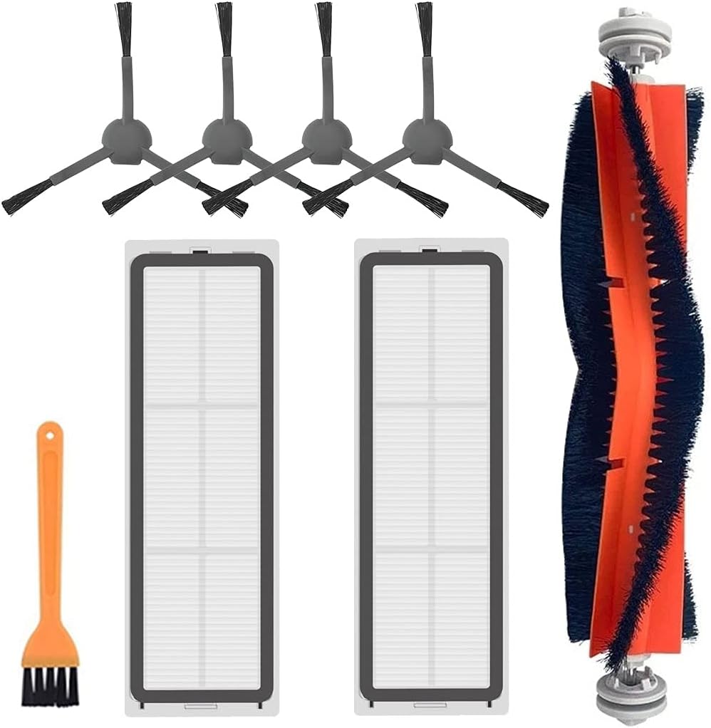 8Pcs/Set Main Side Brush, HEPA Filters Replacement for Dreame Bot Z10 Pro L10 Plus Vacuum Cleaner Spare Parts
