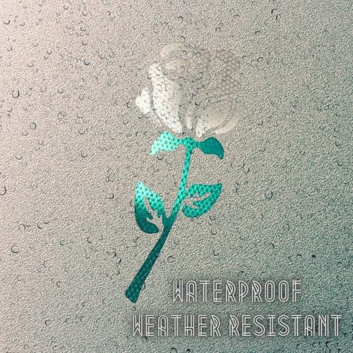 Image of High-Intensity Grade Reflective Rose Car Decal, Customizable, Multiple Colors and Size Options, White /Silver /Chrome, 10inches