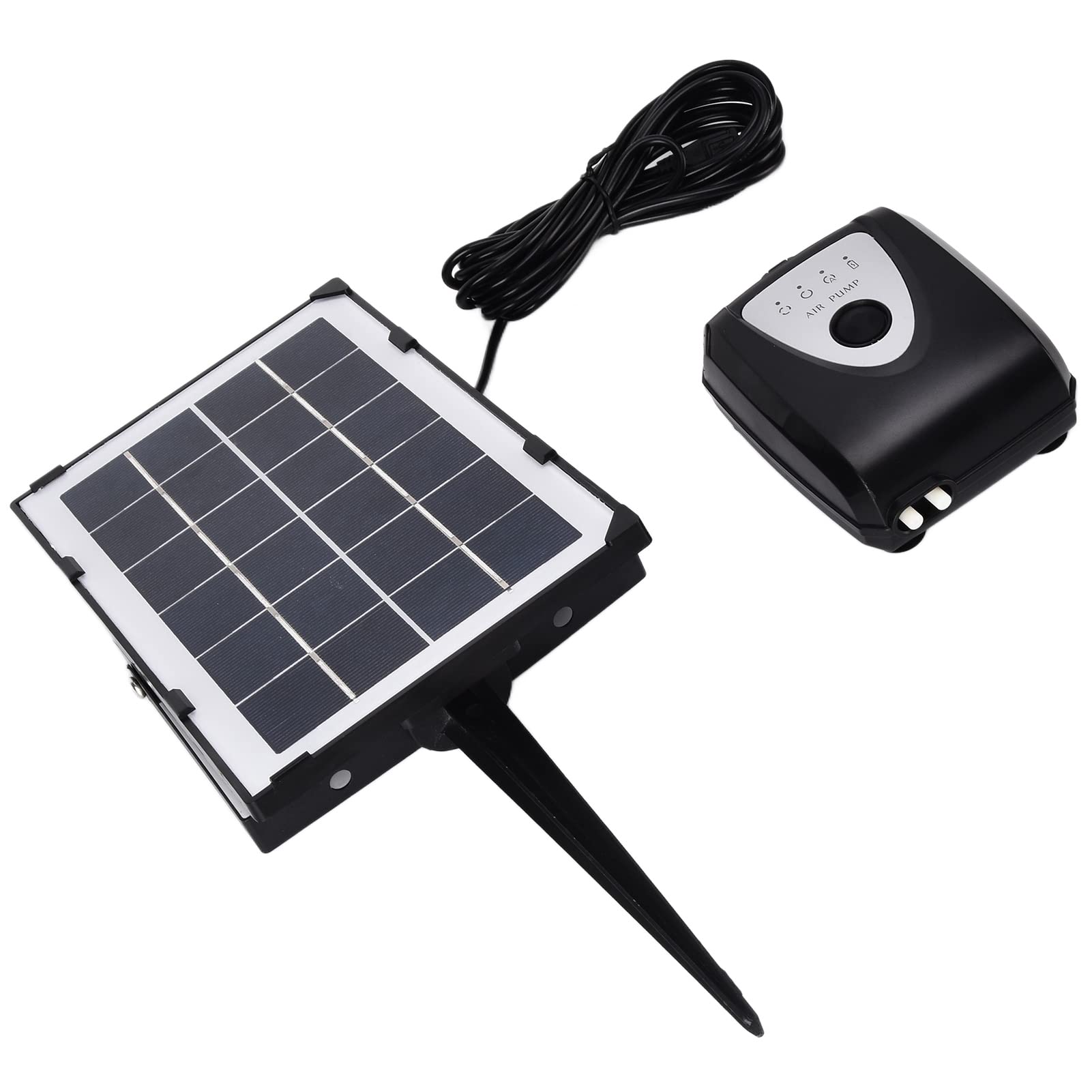 Solar-Sauerstoffpumpe, Niederdruckbelüfter für Aquarien und Teiche, Leicht und Tragbar mit 2 Modi, ABS-Material