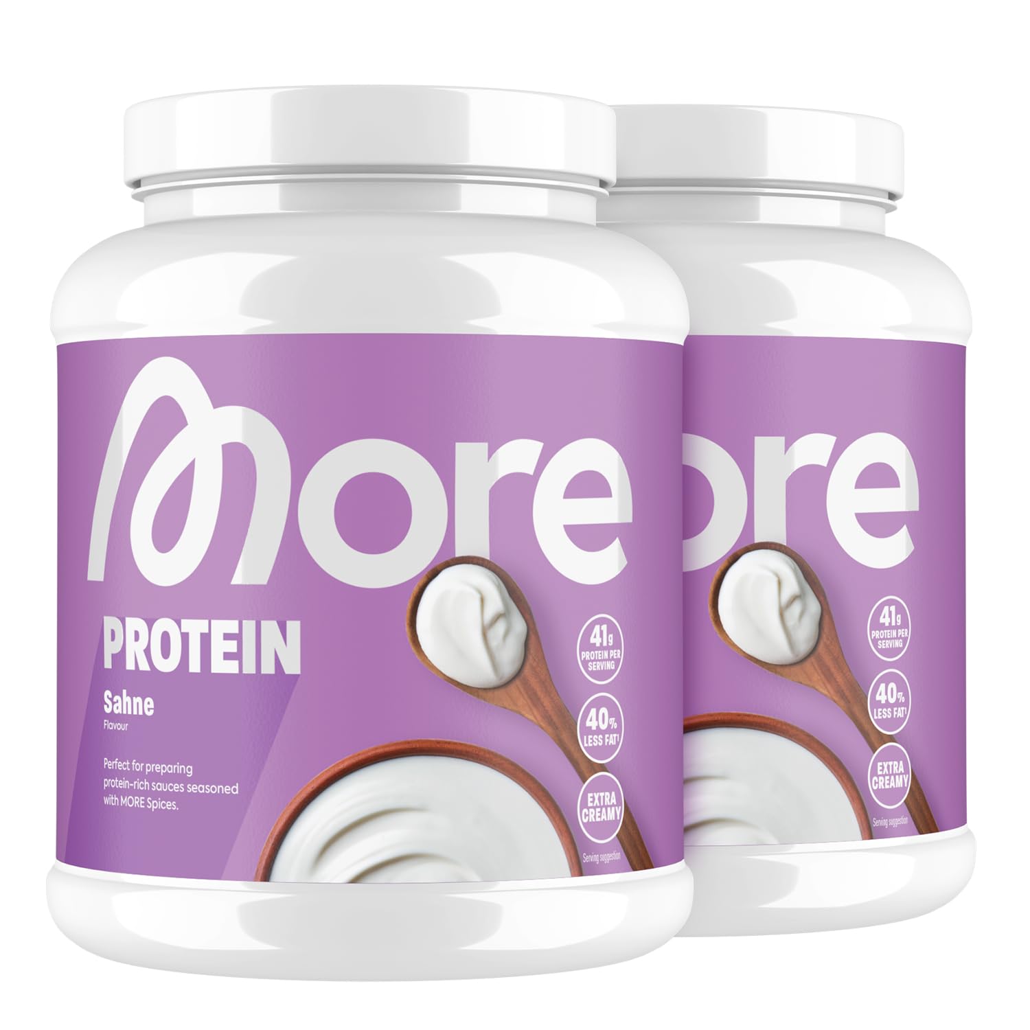 More Protein Whey Casein Protein Pulver, Creme, 2x600g, 1.2kg, 40 Portionen - mit Laktase - Made in Germany, Laborgeprüft