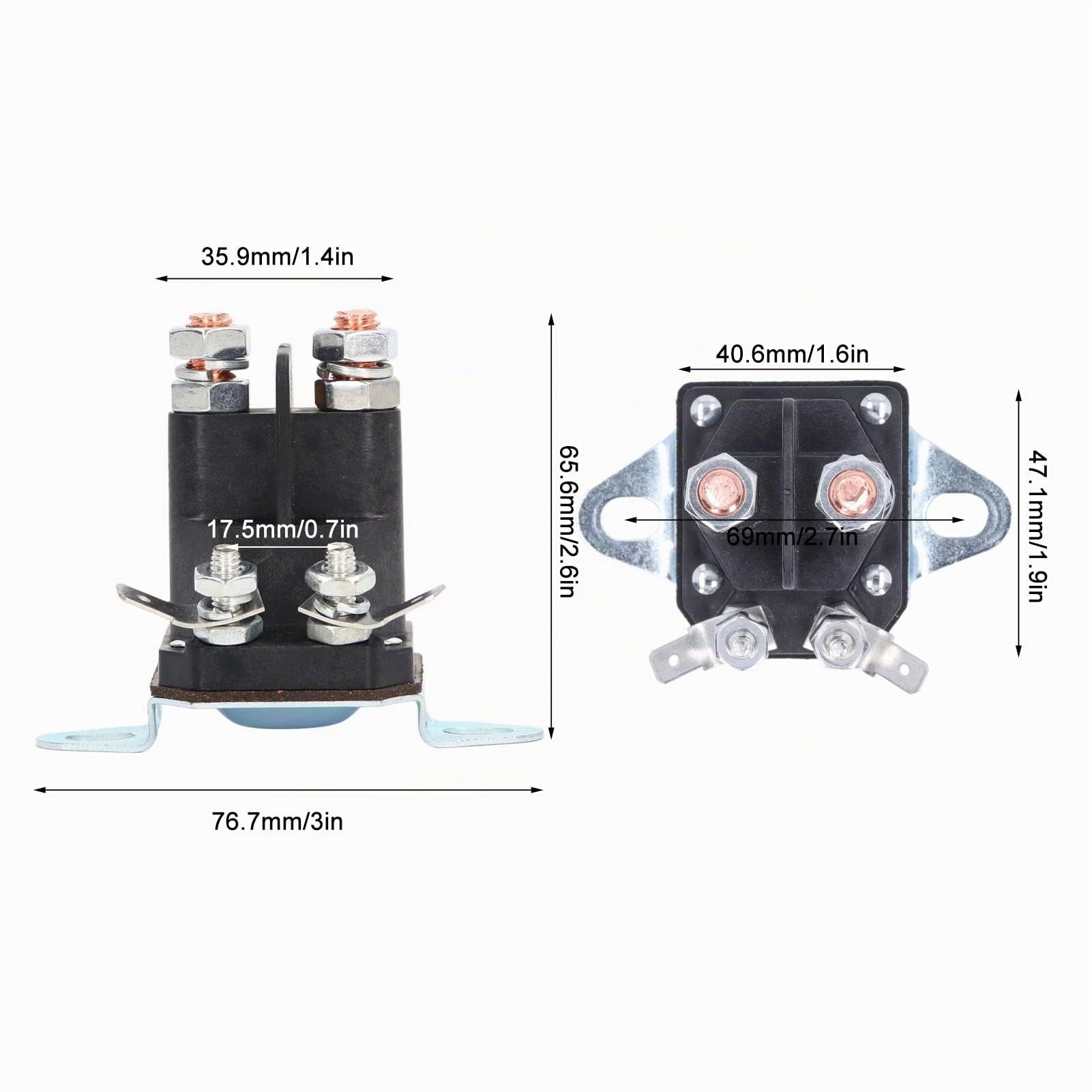 Fdit Relais de Solénoïde de Démarreur DC12V Cuivre étanche 1 513075 E513075 104 3189 117 1197 Remplacement pour Tondeuse à Gazon