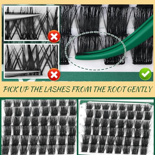 Image of Lash Clusters 96pcs Individual Lashes Y04 D Curl 16mm Eyelash Clusters KEYYOU Volume Wispy Lash Extension Soft&Comfortable Easy DIY at Home(Y04,D-16mm)