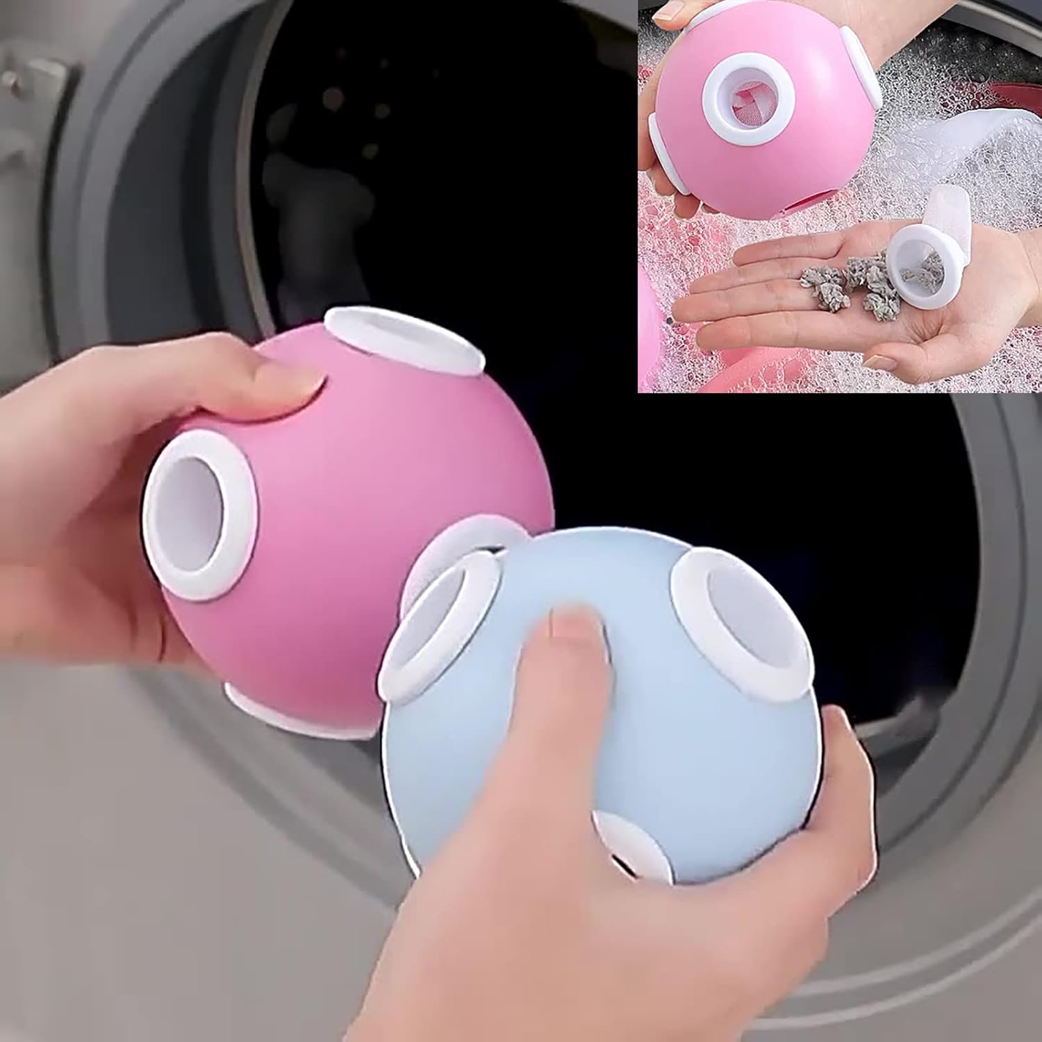 1pack Laundry Hair Catcher Large Lint Catcher Ball with 6