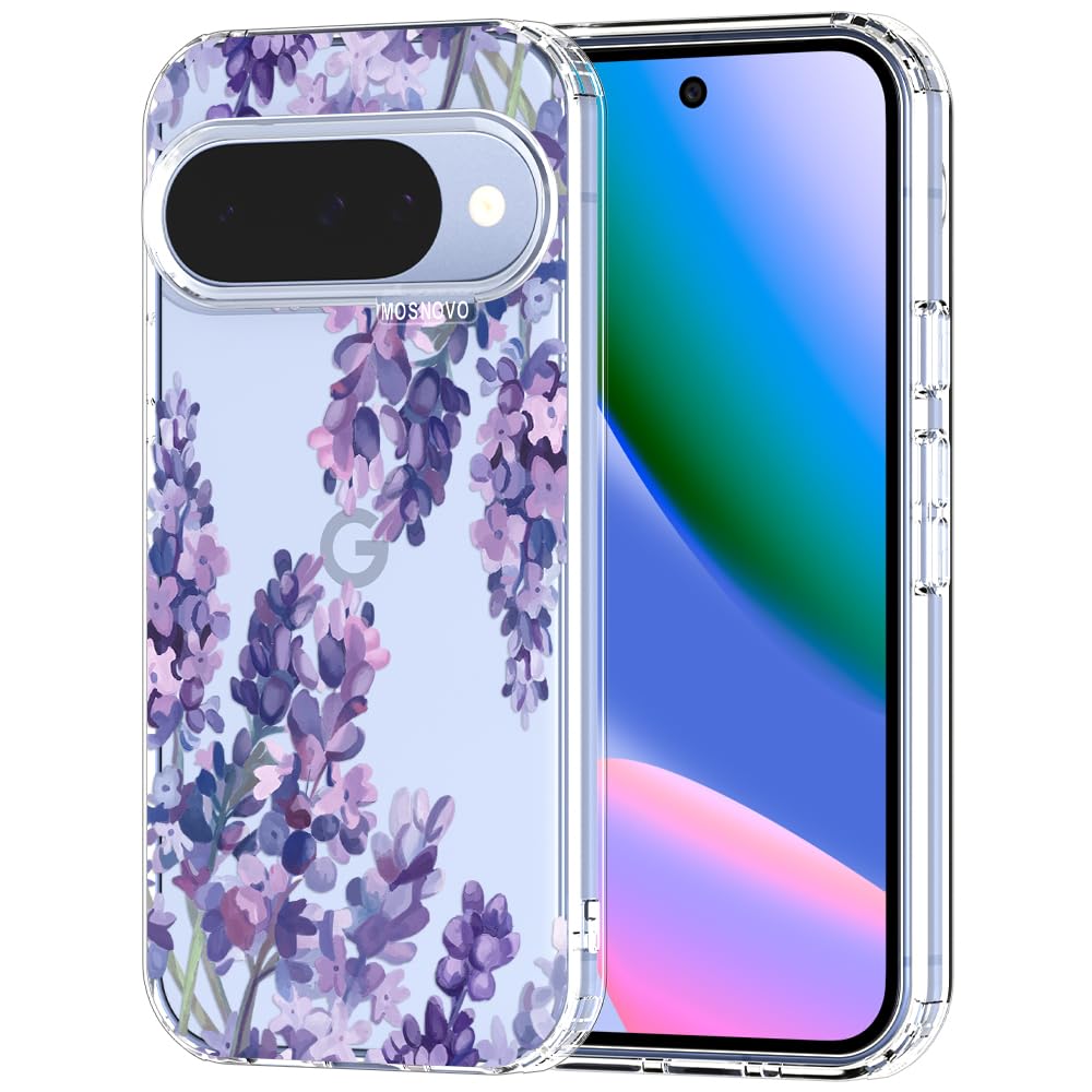 MOSNOVO Case for Google Pixel 9 & Pixel 9 Pro, [Buffertech 6.6ft Military-Grade Drop Protection] [Anti Peel Off Tech] Clear TPU Bumper Phone Case Cover Design - Great Wave — view 52