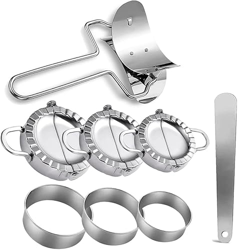 Fabricante de albóndigas 8 piezas, molde y cortador de prensa de empanada,Envoltorios de masa para ravioles para tartas, cuchara de relleno