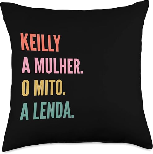 Miniatura 4 de Funny Portuguese First Name Design-Keilly Throw Pillow, 16x16, Multicolor
