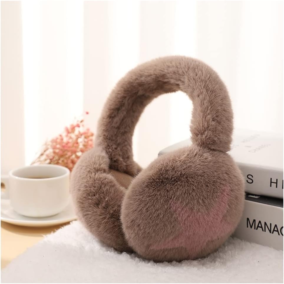 Ear Warmers Cute Earmuffs Foldable Ear Warmers Winter Warm Ear Warmers Soft Plush Star Decoration for Men and Women (Color : C)