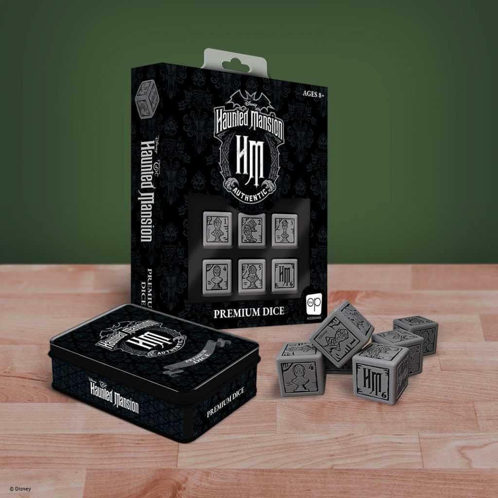 Disney The Haunted Mansion Premium Dice Set | Collectible d6 Dice | Custom Dice with Collectible Tin Case | Officially Licensed Disney 6-Sided Dice