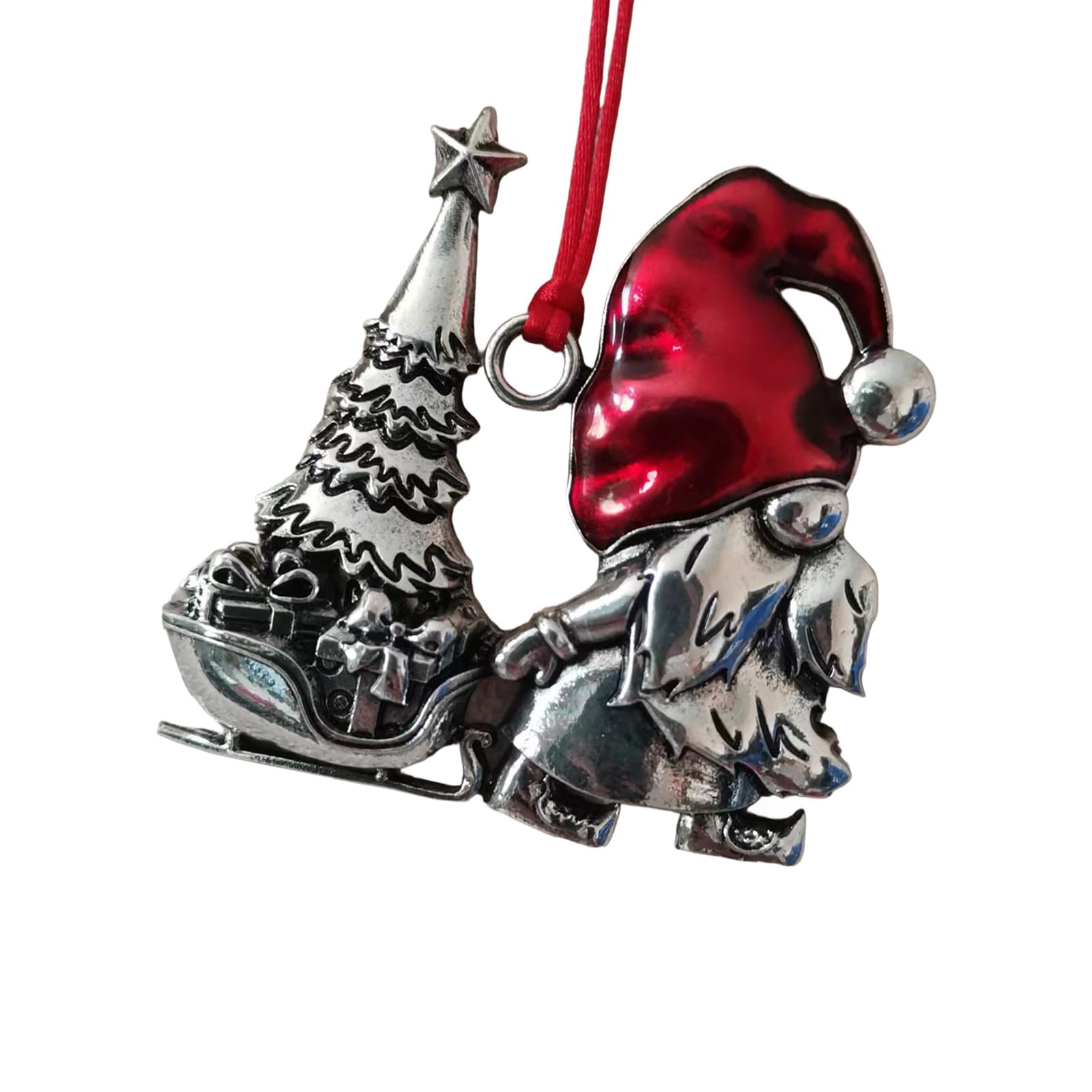 Nucelit Christmas Dwarf Charm Metal Ornament for Tree Wreath Mantel Display Holiday Present Decoration Metal Ornament