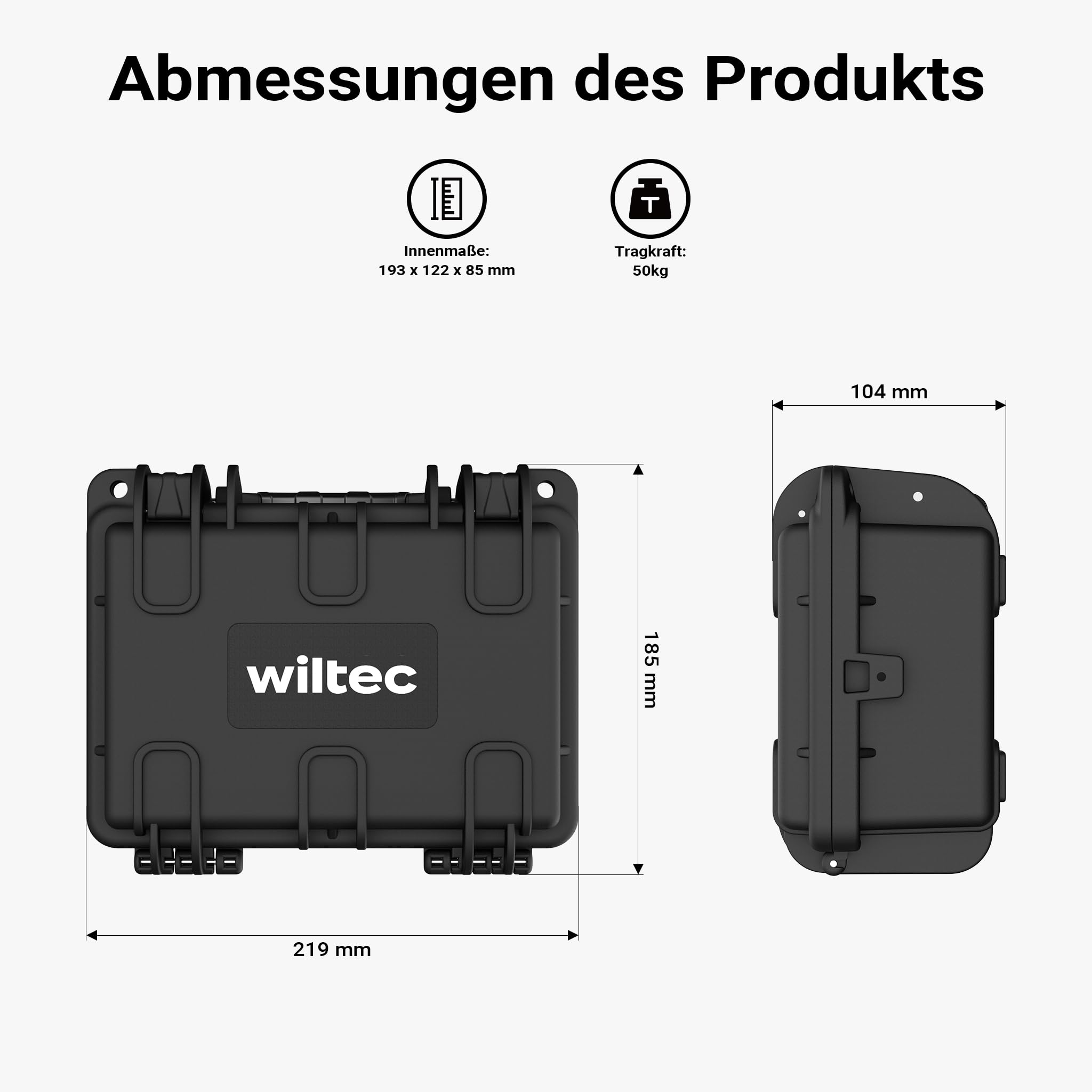 Wiltec Walizka fotograficzna 21,9 x 18,5 x 10,4 cm z zamkiem TSA, kufer na aparat wykonany z polipropylenu i włókna szklanego, na sprzęt foto z pianką kostkową, wodoodporna walizka transportowa