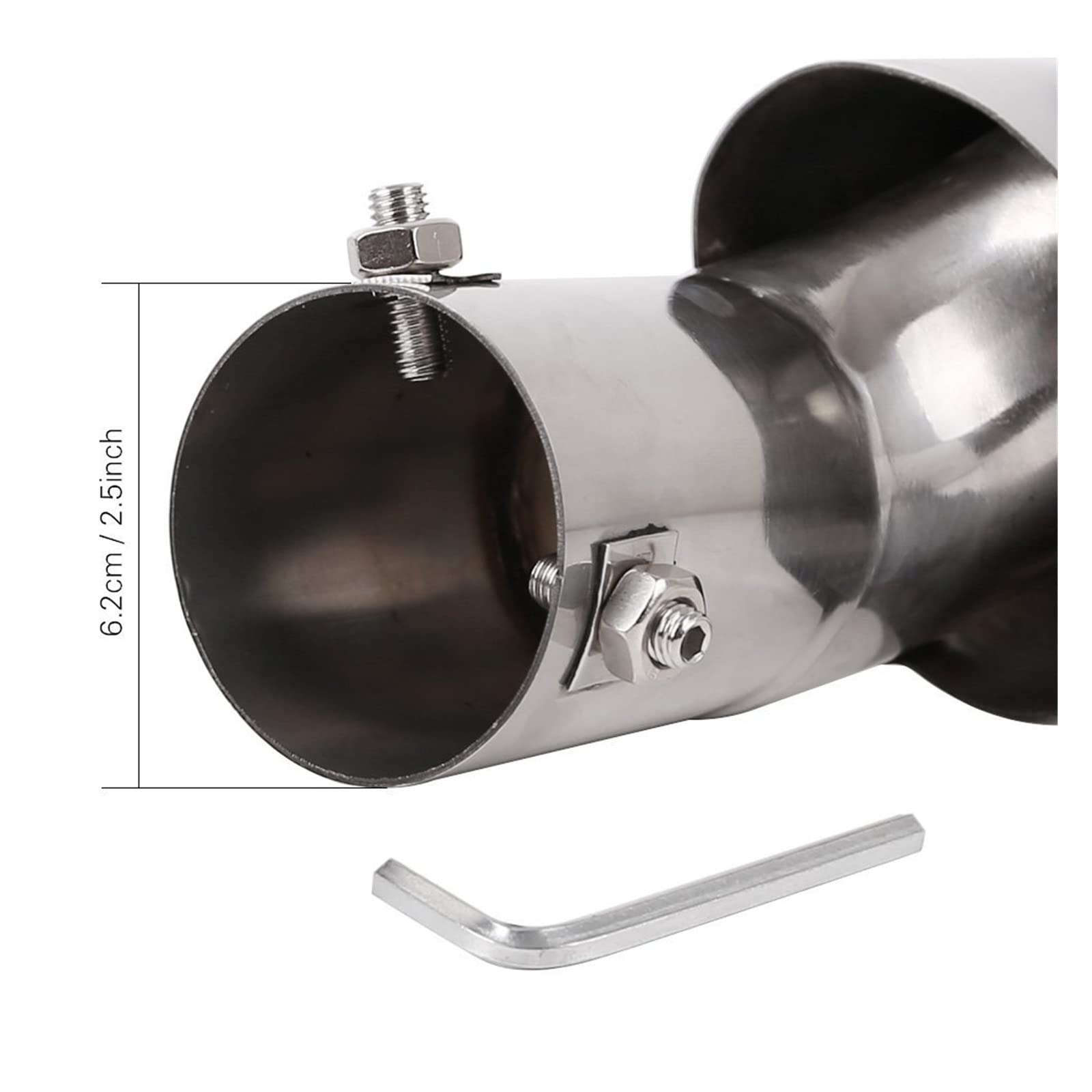 Silenciador Escape 1 Unidad Acero Inoxidable Negro/Cromado para Civic 10th Gen 2016 2017 Silenciador Escape Trasero Puntas Salida Tubo Trasero Escape Sonido Turbo (Color : F)
