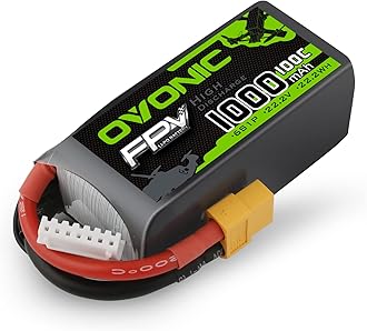 OVONIC 6s Lipo Battery 100C 1000mAh 22.2V Lipo Battery with XT60 Connector for RC FPV Racing Drone Quadcopter