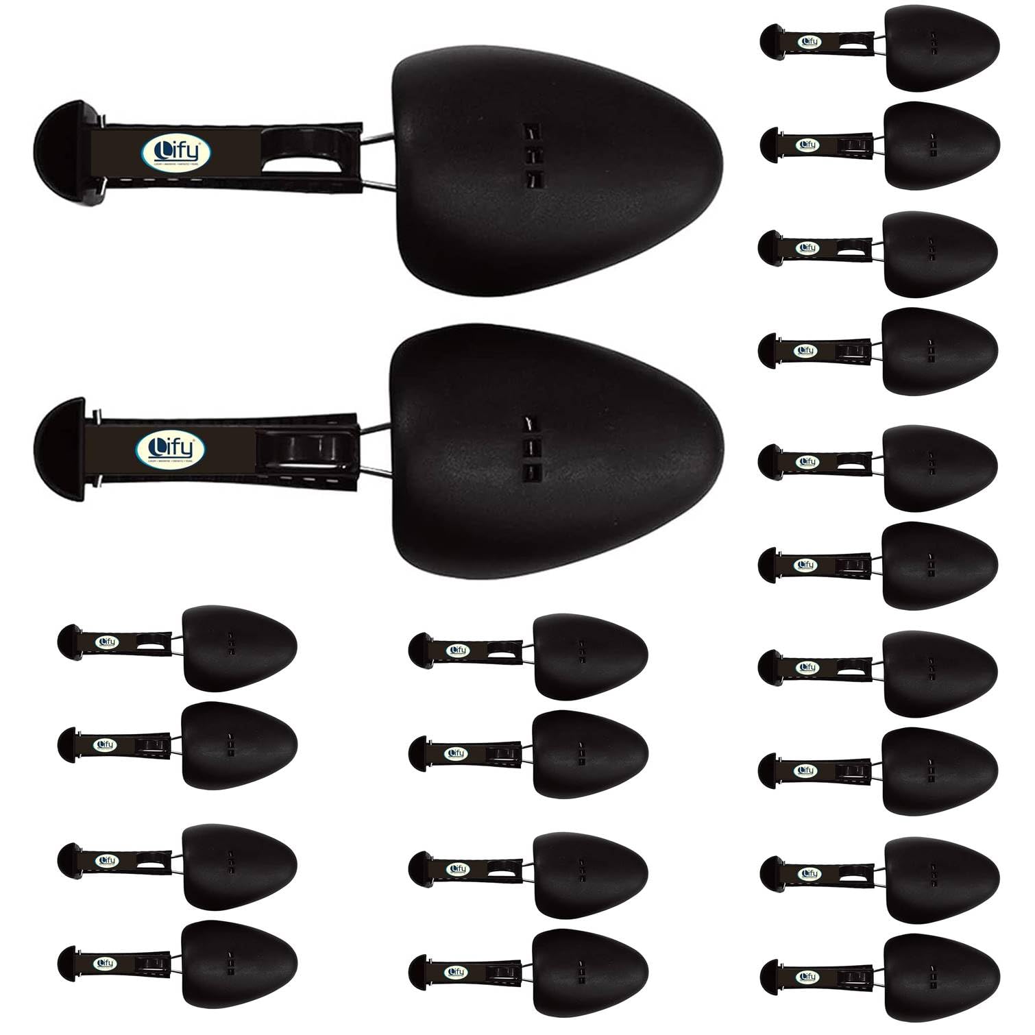 Men's Adjustable Plastic Shoe Trees - Shaper/Stretcher/Boot Holder - Black