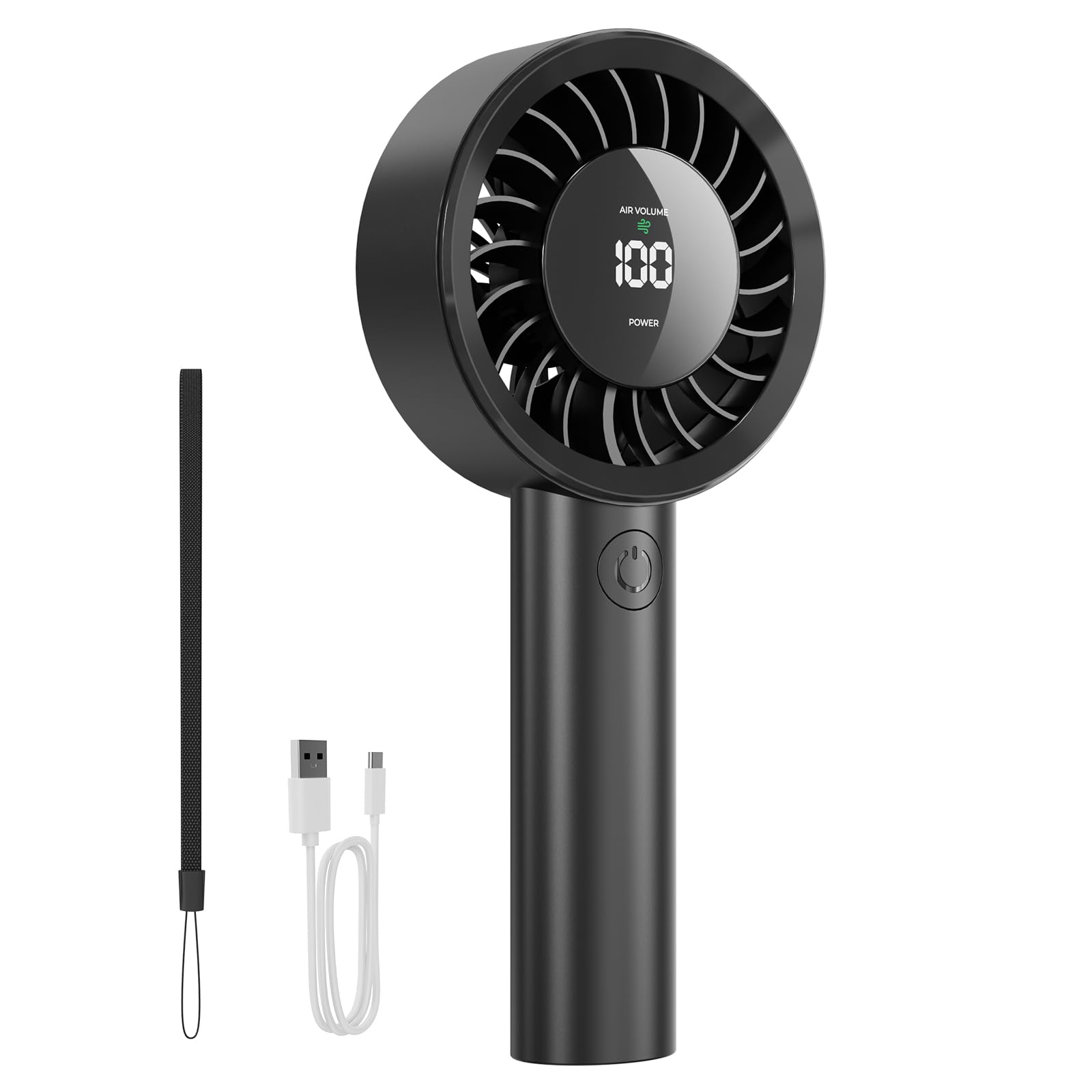 Fitabok Ventilatore Portatile USB Mini, 1-199 Velocità Regolabili, Schermo LED, Batteria 4000mAh Ricaricabile, Inclinazione 115° Regolabile, Ventola da Scrivania per Casa/Ufficio/Viaggio/Esterno, Rega