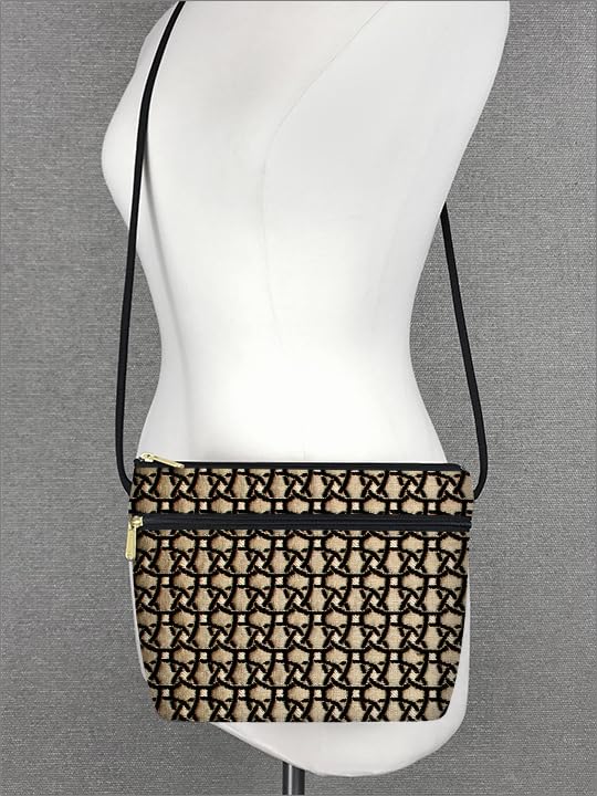 Image of Danny K. Women's Tapestry Zipper Purse Crossbody Handbag, Adjustable Cord, Handmade in USA