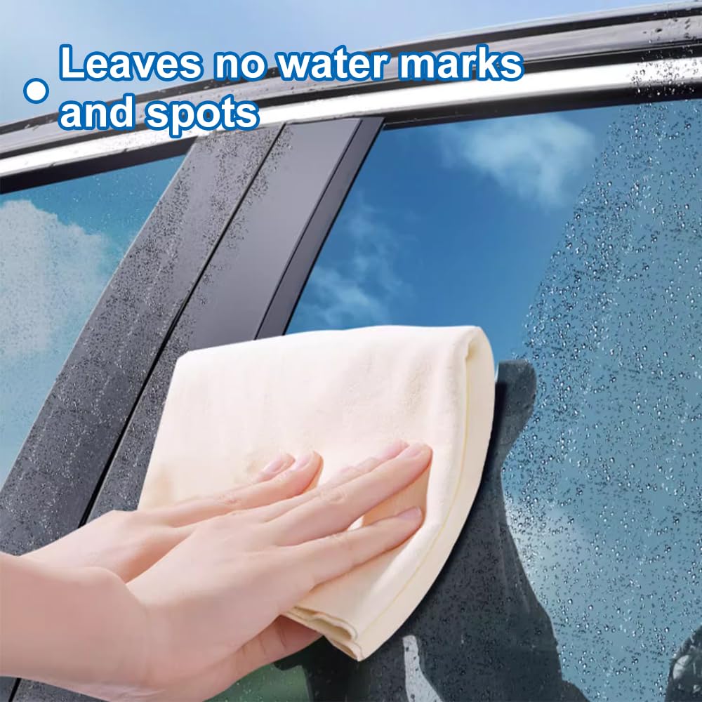 Pelle Di Daino Per Auto 60x40 Cm | Panno Asciugatura Senza Graffi E Senza Pelucchi - Foto 2