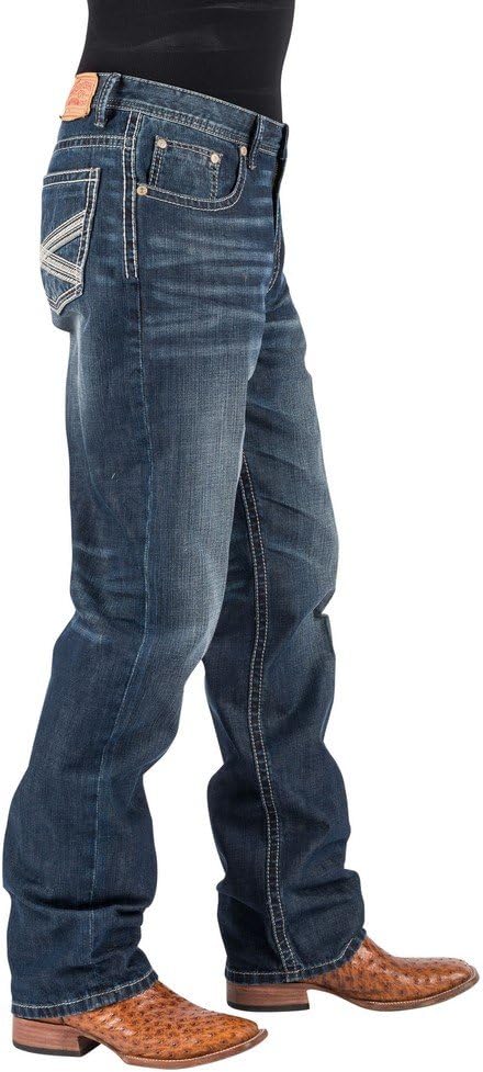 Stetson Men's 1520 Standard Fit Straight Jeans Blue 38W x 34L