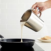 Vista 3 de Juvale 4-Stainless Steel Metal Measuring Cups - 32 Oz/1000 mL, With Handle - Stainless Steel Graduated Pitcher with Ounce & Milliliter Markings