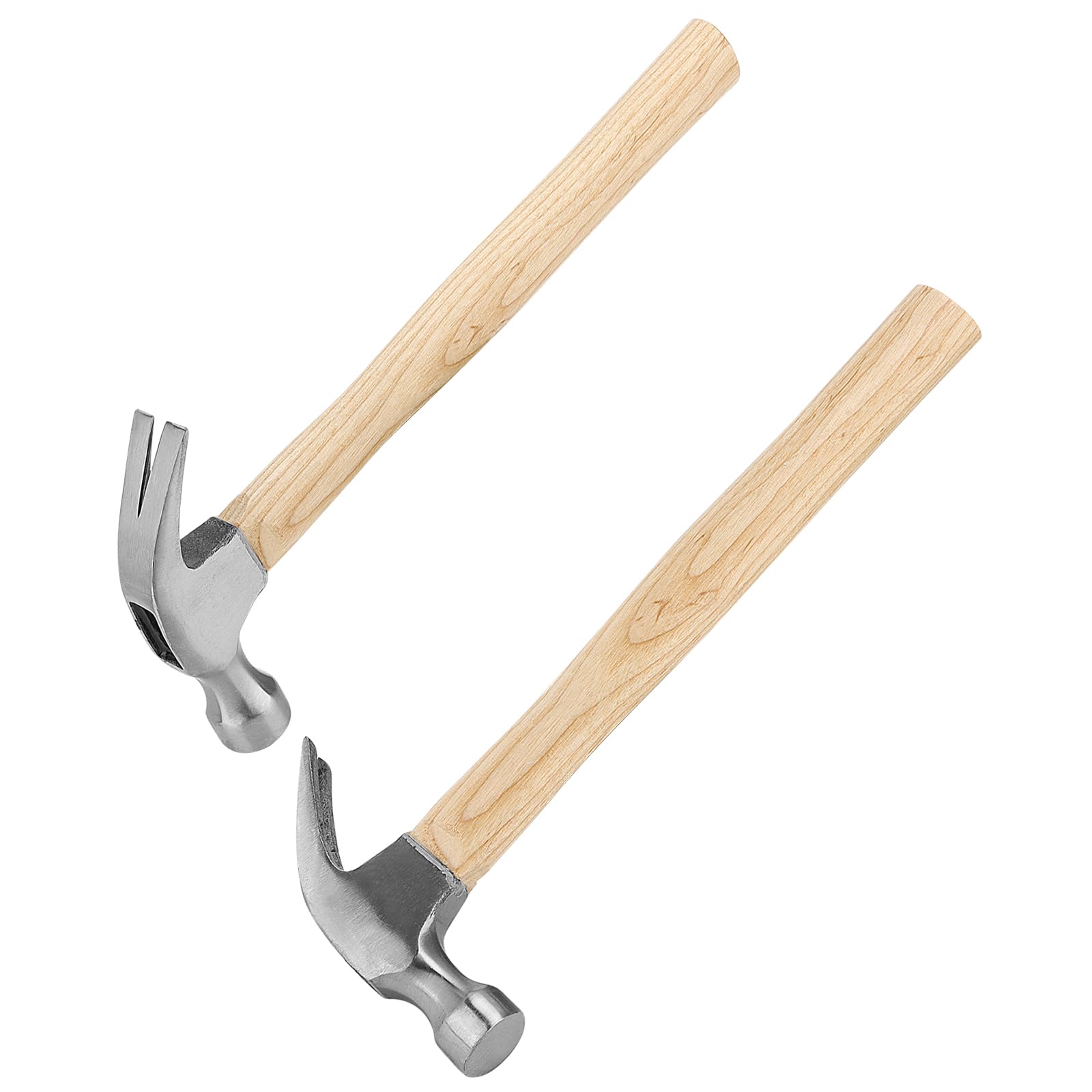 KEILEOHO 2 martillos de carpintero de 17 onzas con mango de madera, martillo de uñas personalizado de acero, martillo de madera de ángulo multifuncional para reparación del hogar, bricolaje, 0,5 kg