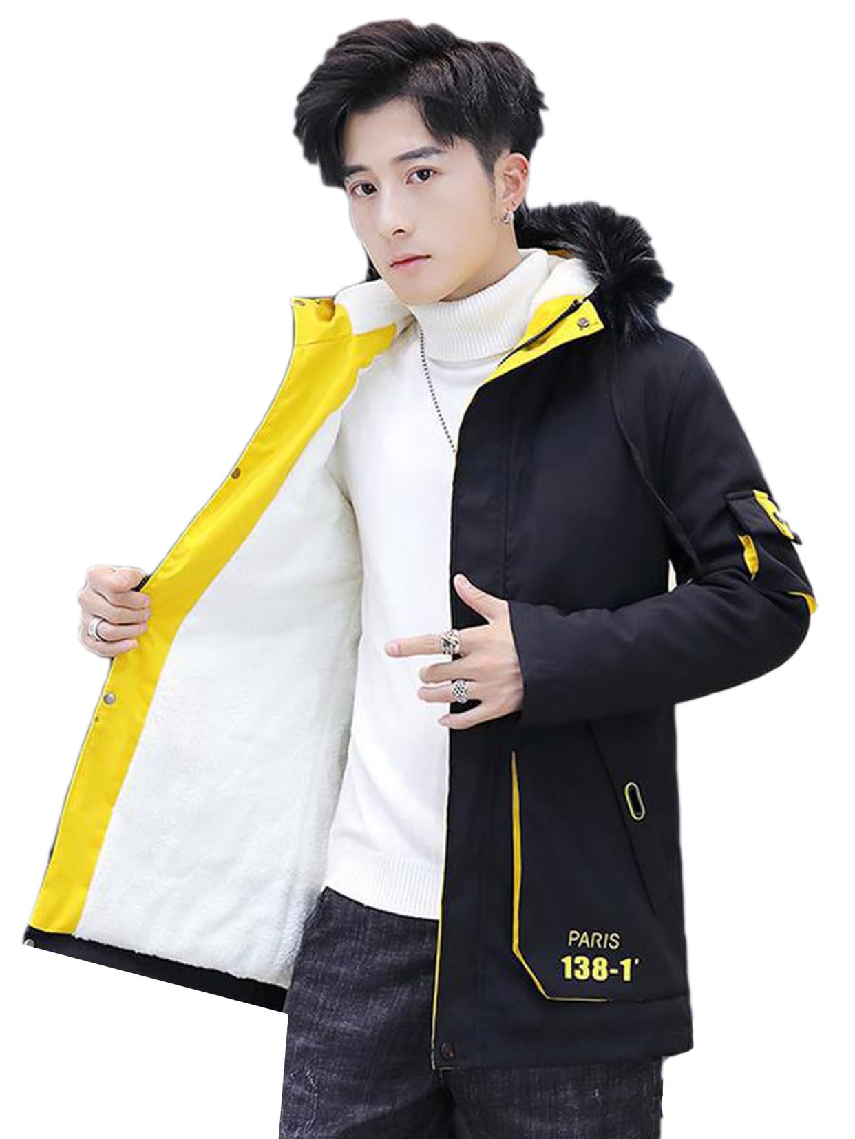 Y10A07※AI URAYCHU※メンズ　ダウンジャケット防寒　フード脱着L