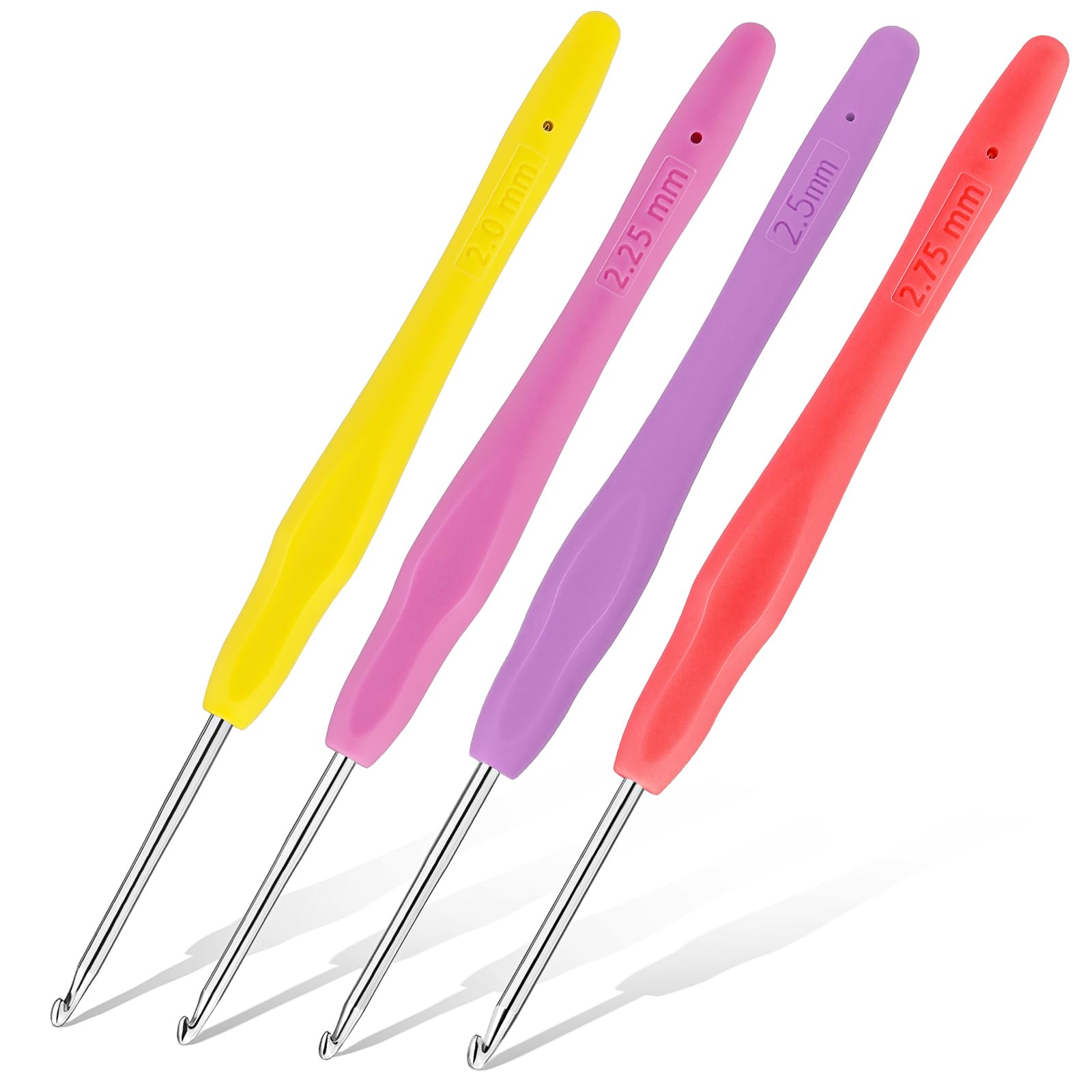 Iuuidu 4PCS Crochet Hooks, 2.0/2.25/2.5/2.75mm Small Crochet Hooks