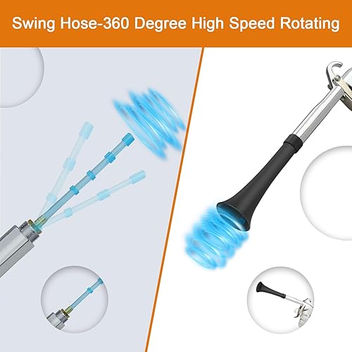Miniatura 3 de Pistola de aire de limpieza de coche de alta presión con 2 boquillas de juego, pistola de lavado para interior del automóvil, kit de limpieza para