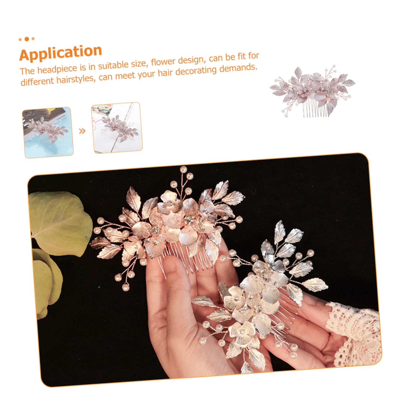 Beavorty 4piezas Peine De Boda Flores Para Novia Peina Lateral De Accesorios Nupciales Elegantes Para Ocasiones Especiales