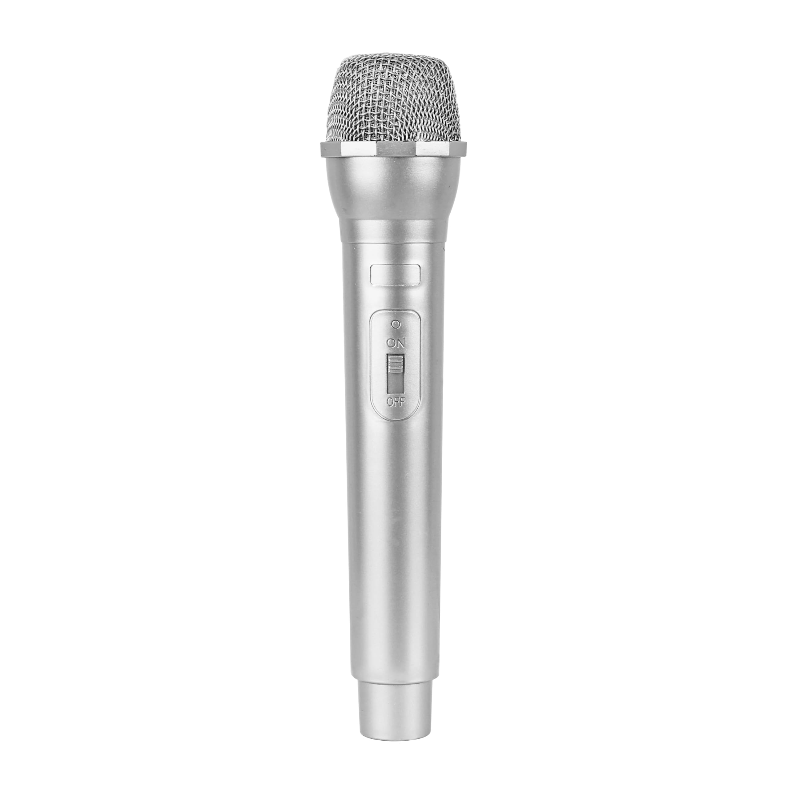 KONALITY Fake Microphone Props,mic Costume Props,Plastic Realistic Pretend for Home (Silver)