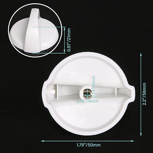Miniatura 4 de RDEXP Pomo de control de horno de plástico blanco de repuesto para Hotpoint WB03T10282 paquete de 2