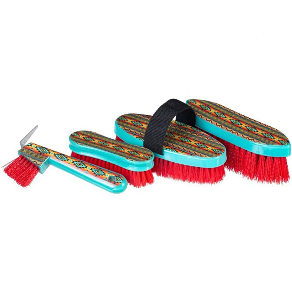 Tough 1 4 Piece Printed Brush Pkg Teal Navajo
