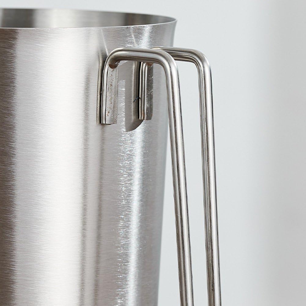 Brocca Graduata 5 Litri in Acciaio Inox, Misurino Spesso, Caraffa per Schiumare Il Latte, Bicchiere Graduato a Bocca Larga, Brocca per Il Latte per Cucina E Bar