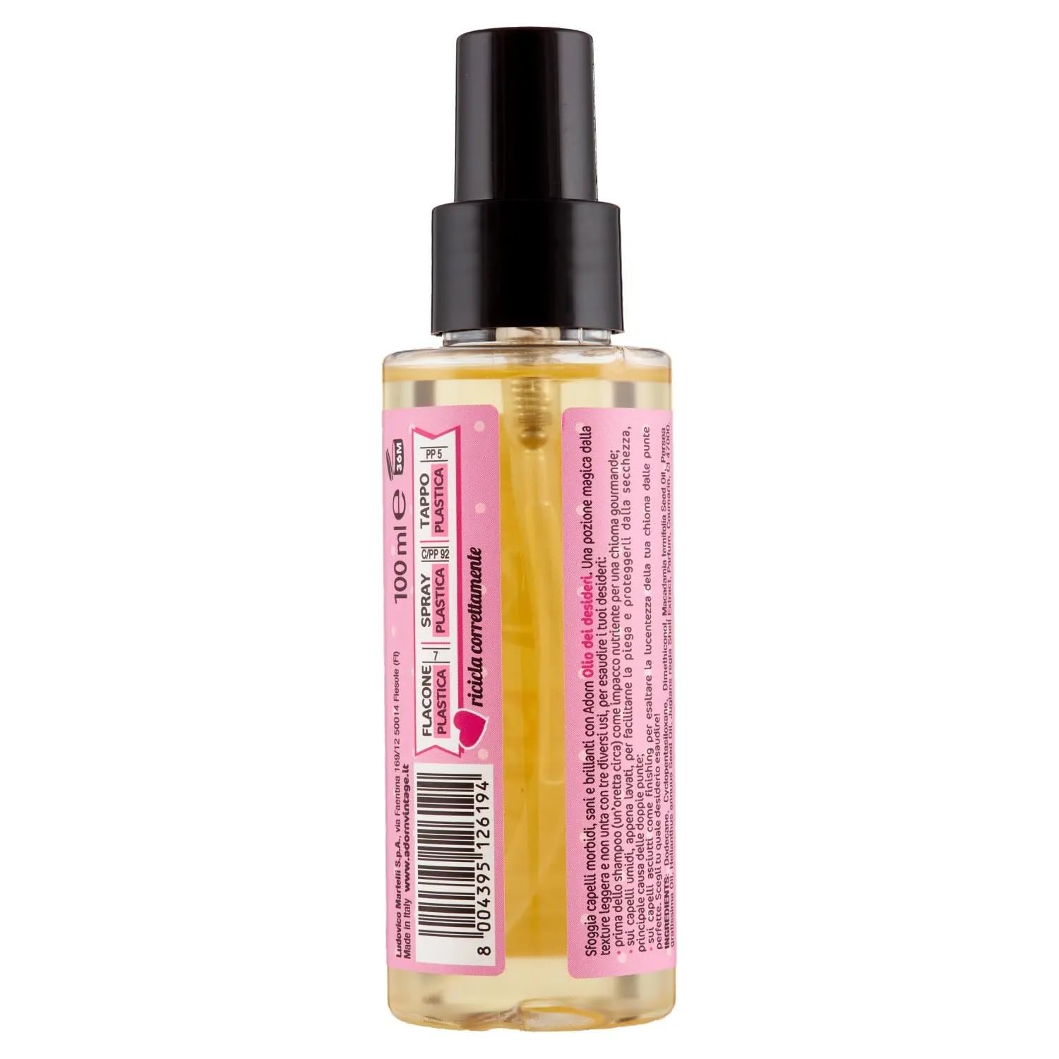 Adorn Olio dei Desideri Multifunzione, Extra Lucentezza - Olio multifunzione dona ai capelli cura, protezione e lucentezza, + portachiavi Beni Culinari