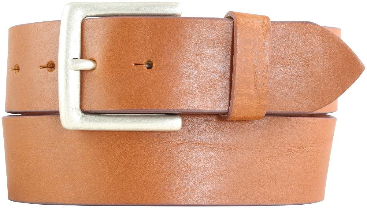 Riem van 100% echt leer zonder gesp 4 cm | Denim riem voor vrouwen mannen 40mm | Split leren riem 4cm | Bruin 80cm