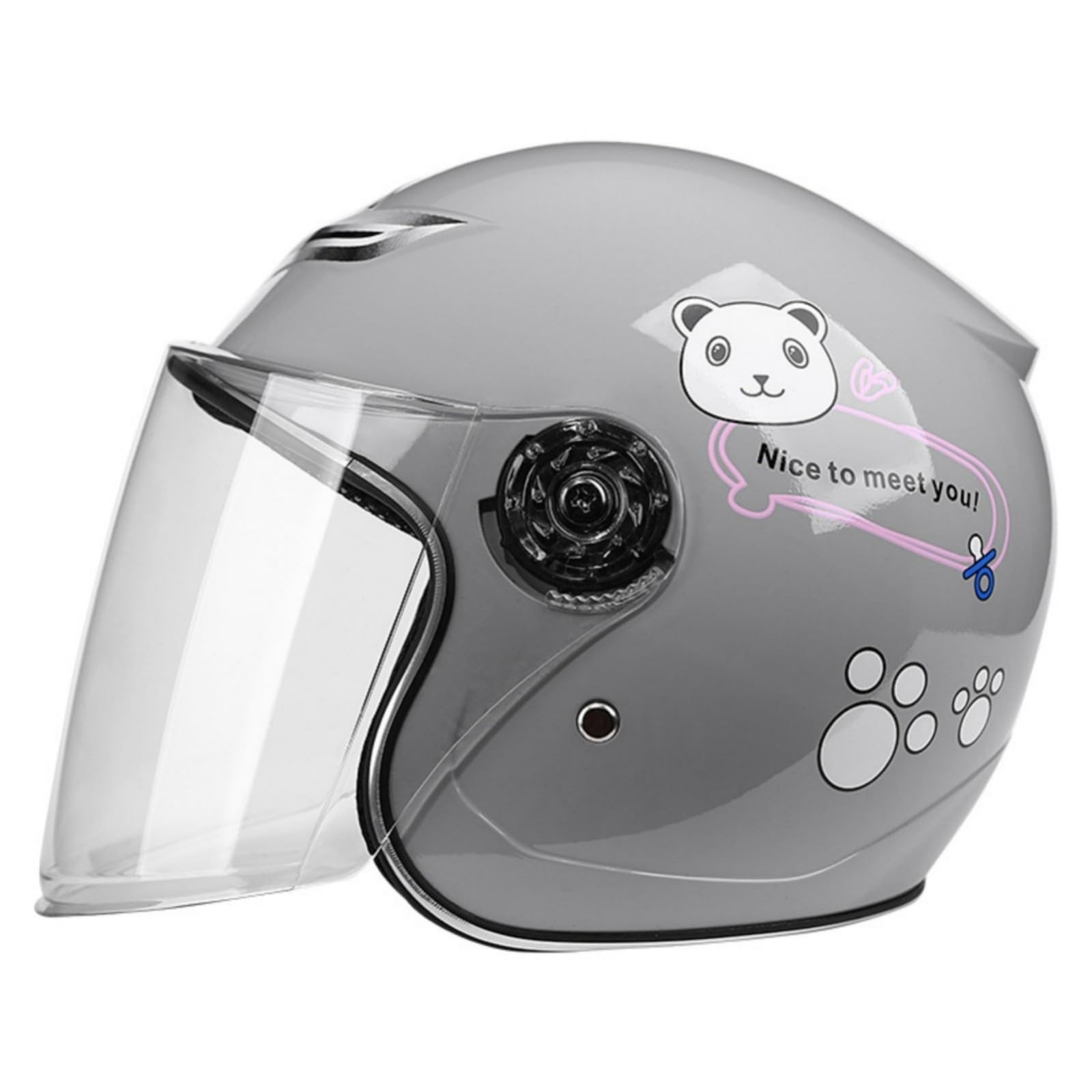 Casco Per Bambini, Casco Da Moto Aperto Con Visiera, Casco Jet Per Scooter, Bicicletta, Skateboard, Omologato ECE 2205, Casco 3/4 Per Bambini Dai 4 Ai 12 Anni