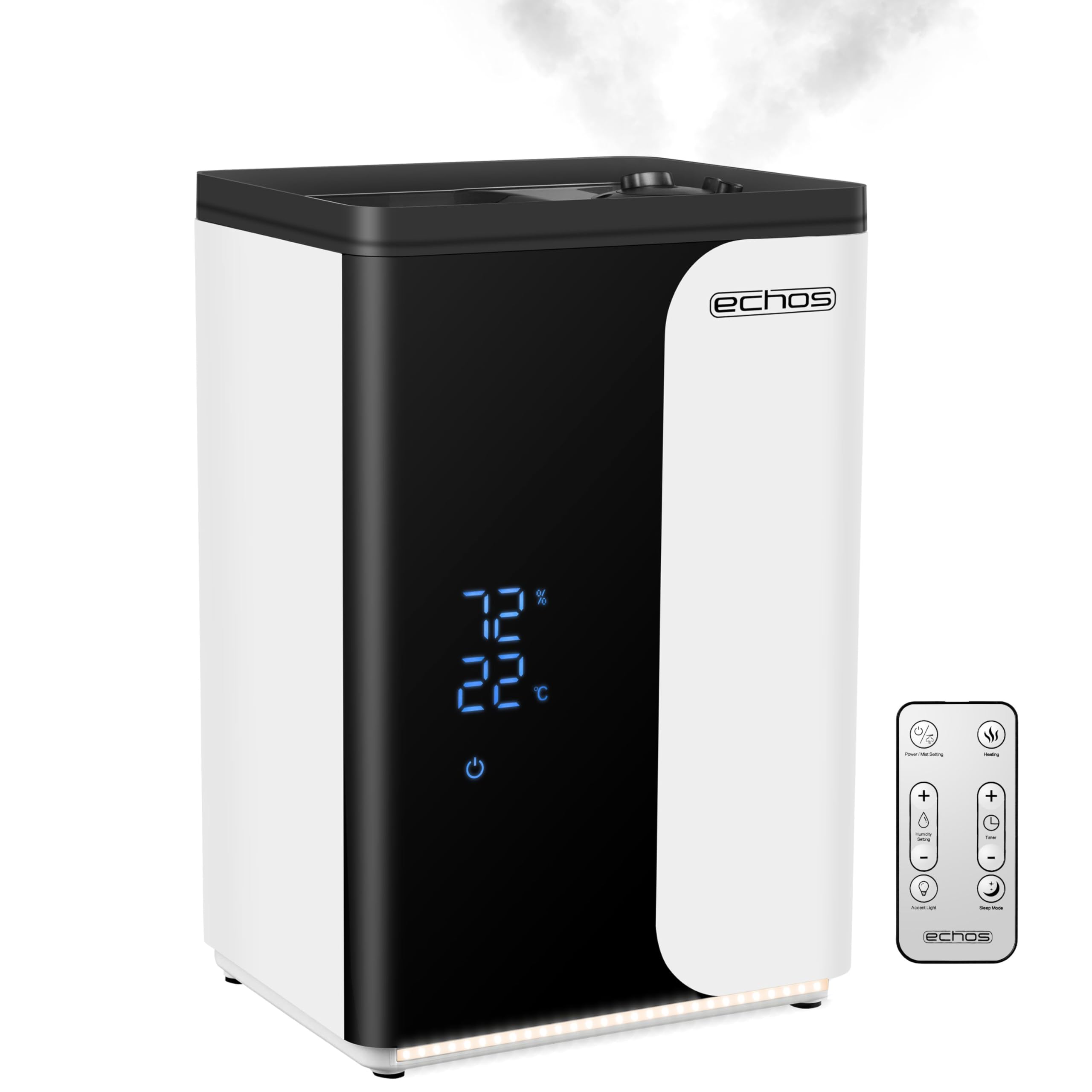 Umidificatore ad ultrasuoni 5 litri WIFI Smart Life App telecomando purificatore aria aria igrometro incorporato display touch LED 12h timer modalità notte caldo o freddo filtro HEPA