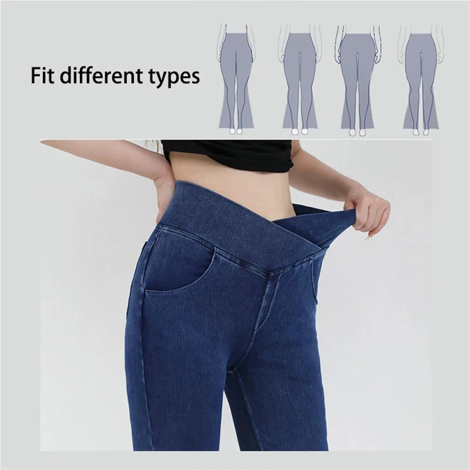 Jeans Casual da Donna, Abbigliamento Sportivo, Pantaloni a Zampa d'elefante, Vita Alta, Leggings Svasati Yoga, Denim Elasticizzato in 4 direzioni, Fitness, Allenamento, Sport
