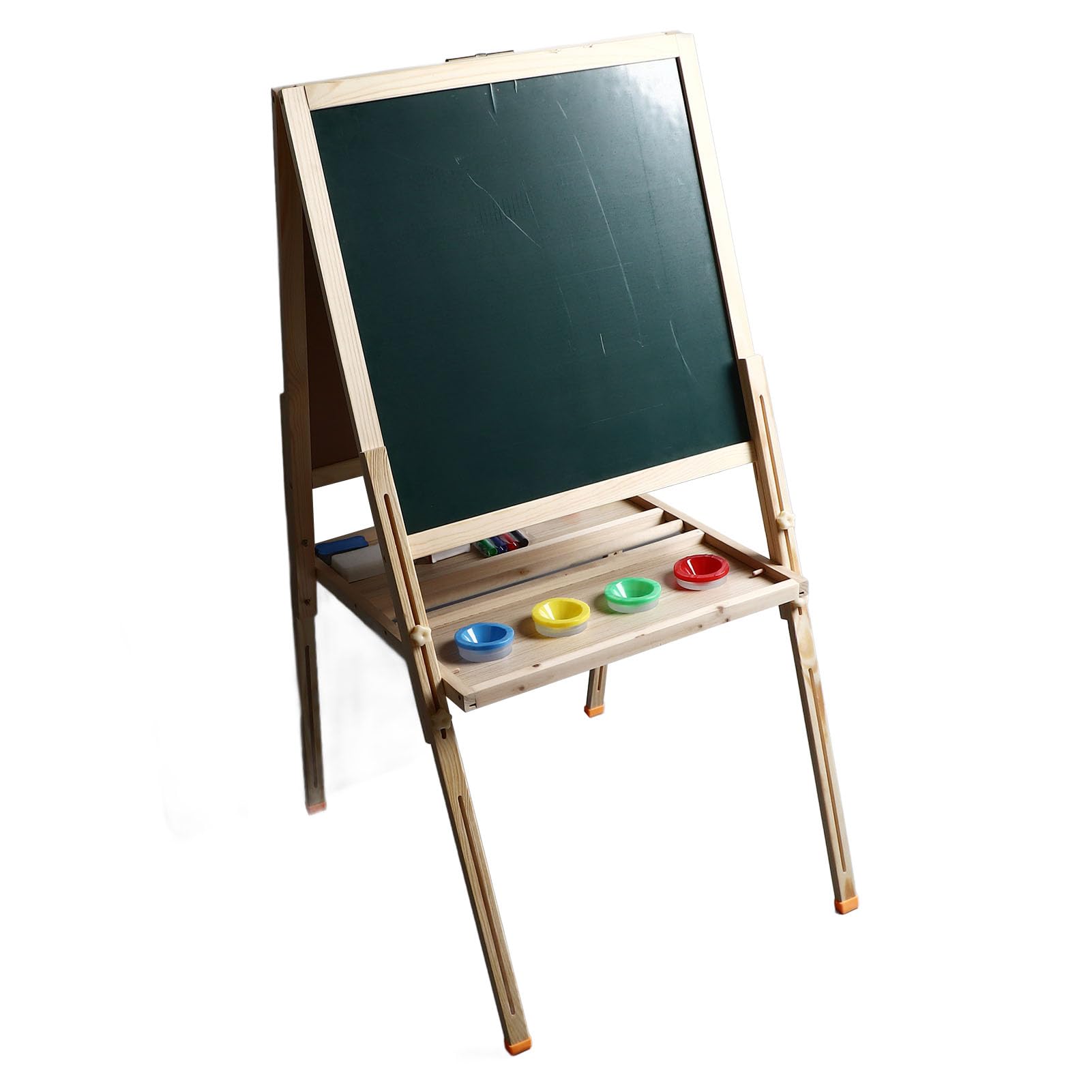 Generic Lavagna da Cavalletto Bifacciale Lavagna Magnetica Pieghevole e Sollevabile da Terra con Ganci per Montaggio a Parete per Bambini da 2 a 13 Anni