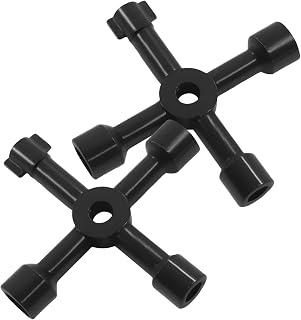 2 Pack Multi-Functional Utilities and Water Gas Meter Keys, Cabinet Opening Triangle Square Keys, 4 Way Tools for Valve/Faucet/Spigots(Black)