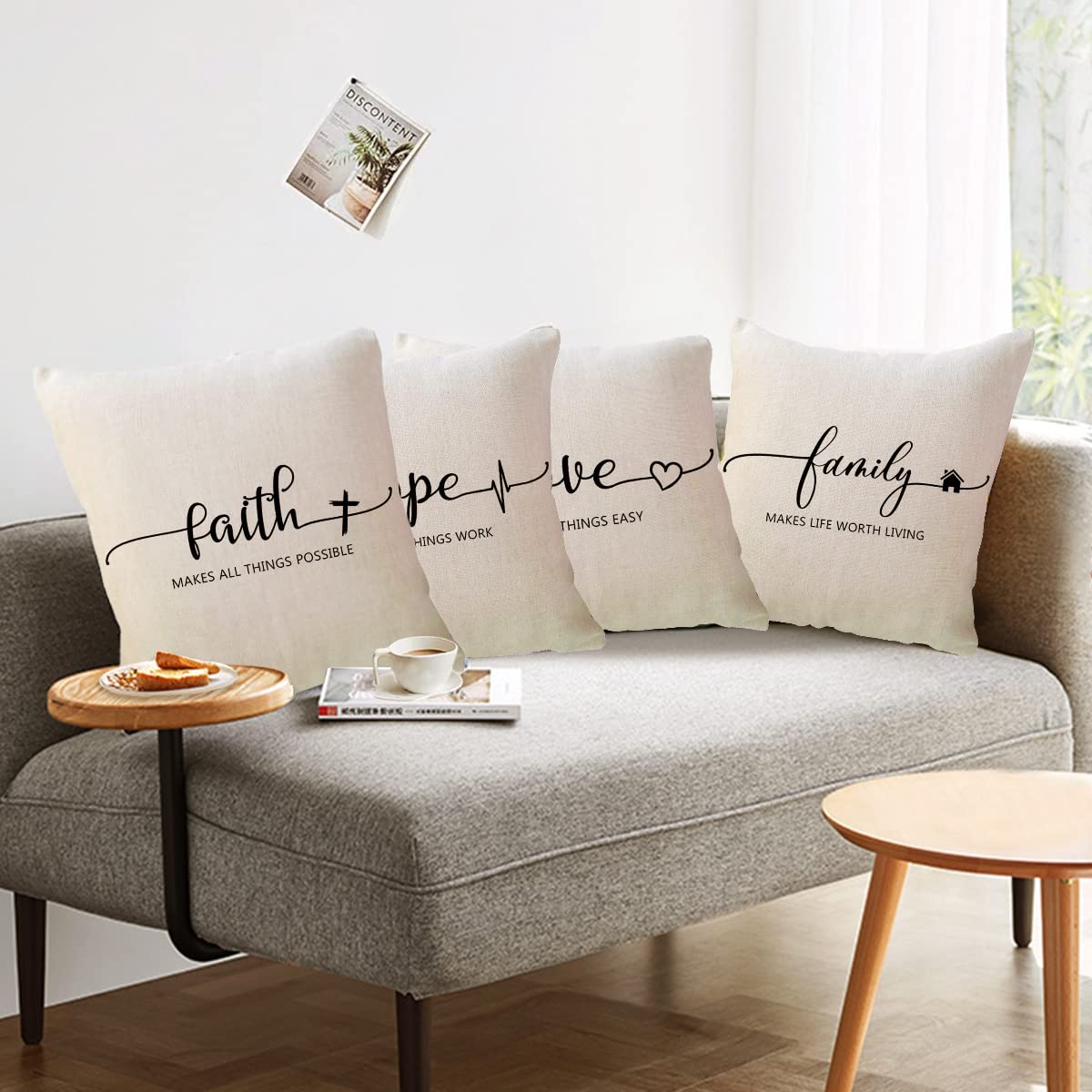 Amazon.com: Inspirational Saying Throw Pillow Covers Faith Hope