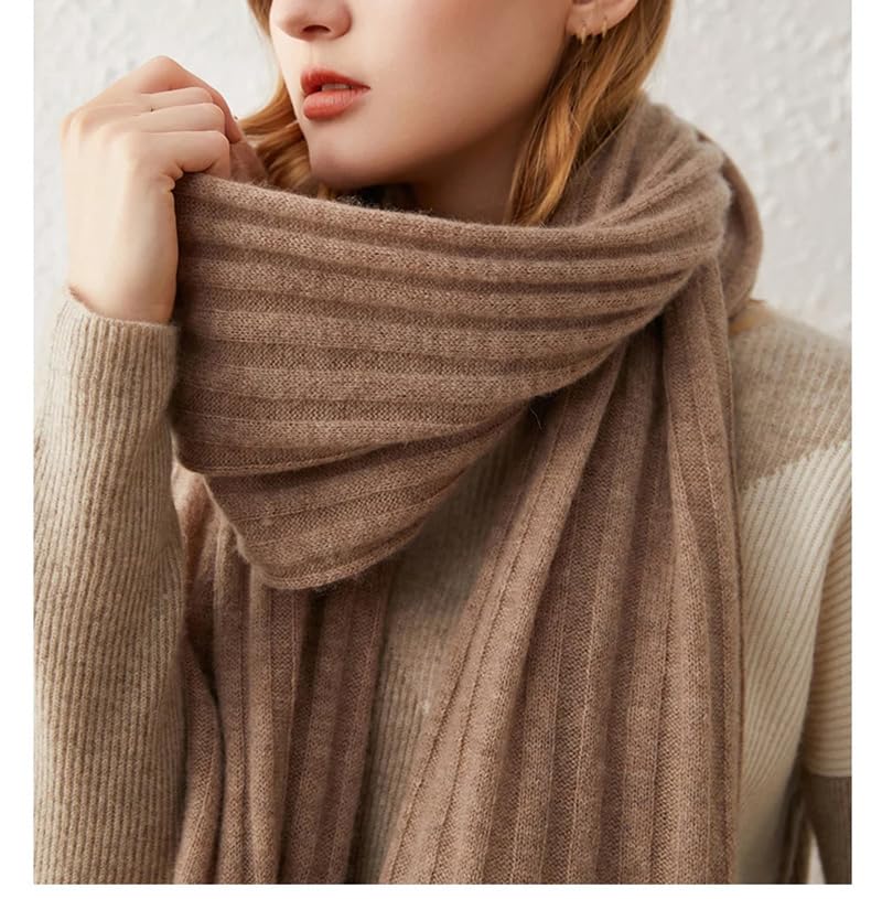 Dninmim Damen Kaschmir Strick Schal Solide Lässig Weich Warm Vielseitig Schal Zubehör