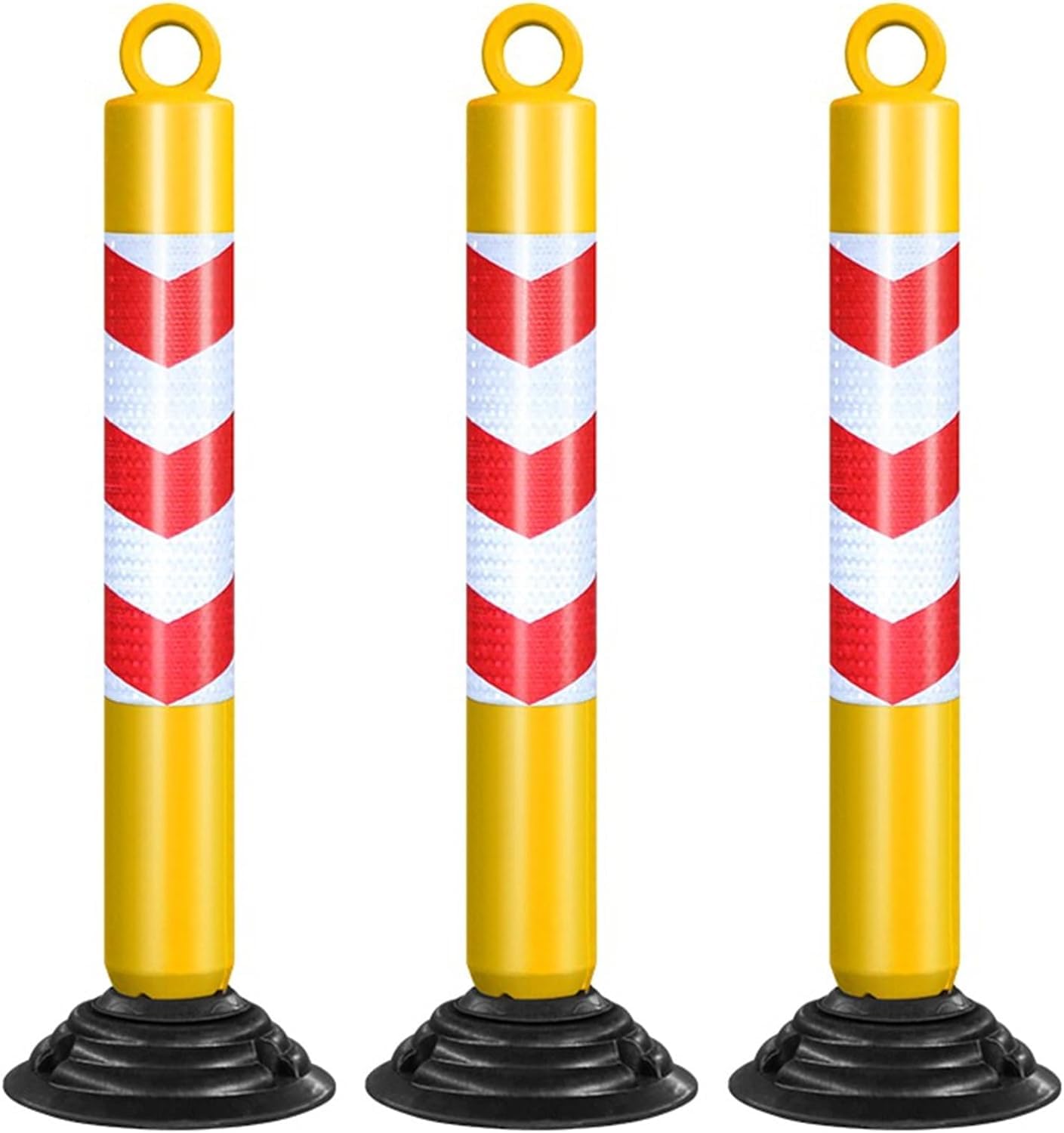 LWJSOCP 3 Pack Flexible Barrier PostsRed & WhiteIdeal for Crowd Control Parking Marking and Vehicle/F pedestrian SafetyDurable & Easy to Install