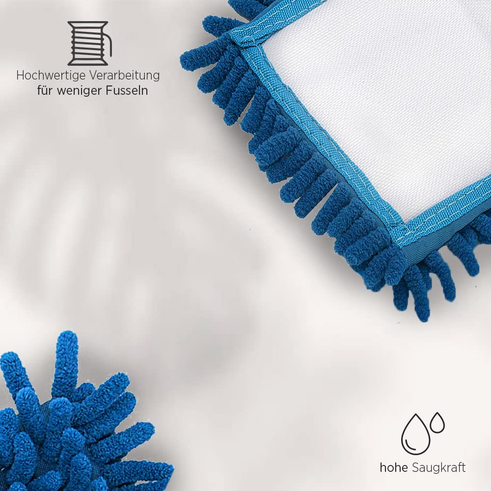 Balai Microfibre Serpillière Chenille BIOHY - Lot De 3, 50 Cm - Pour Sols Délicats Et Lisses - Fabriqué En Allemagne, écologique