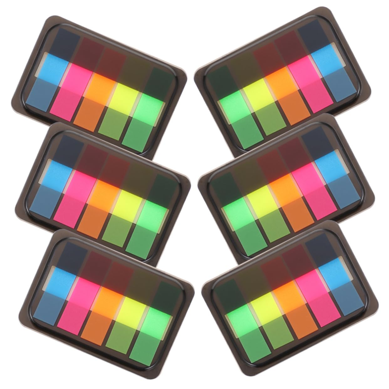 OSALADI 5 Sätze Klebende Seitenmarker Boxen Haftstreifen Beschriften Wiederverwendbare Index Tabs Für Notizen Notizbücher Und Büroorganisation 6boxen*5