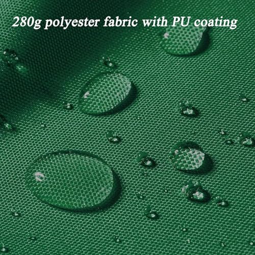 Voile d'ombrage rétractable vert 5x3,5m en polyester imperméable