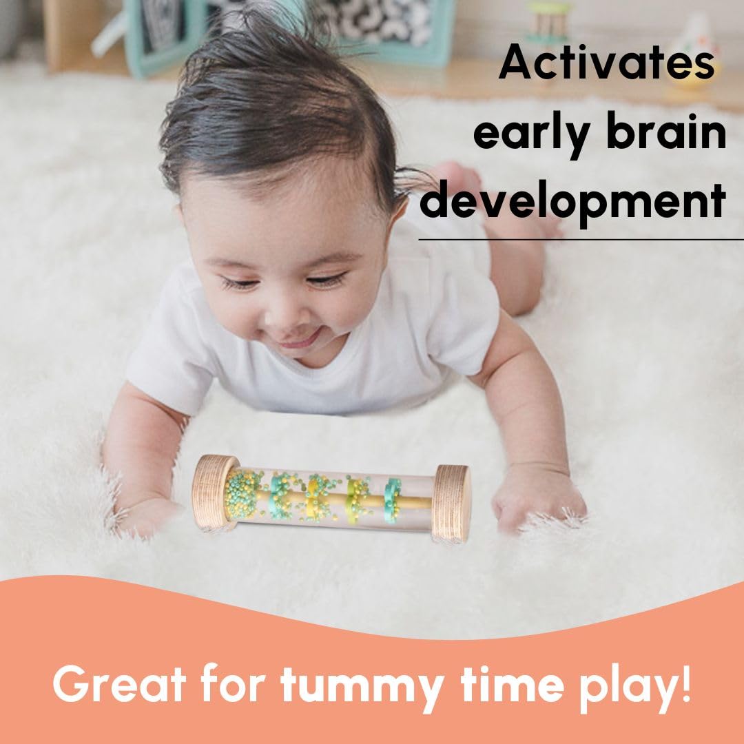 Curious Cub Rainmaker Rattle For Babies 0-6 Months | Tube Rain Sound Toys for Kids | Rattle Toys | Musical Toys For Kids 6-12 Months | New Born Baby Essentials | Music Toy for Kid | Ideal Gift For New Born Baby 1