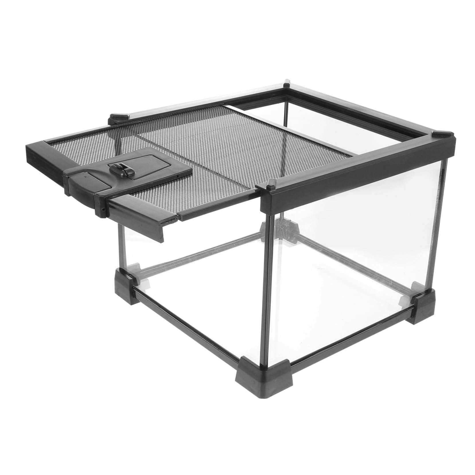 Terrario Transparente para Reptiles Ventilación Estable y Portátil | Plástico, Hierro y Vidrio, Uso Exterior, Apto para Cangrejos Ermitaños y Arañas