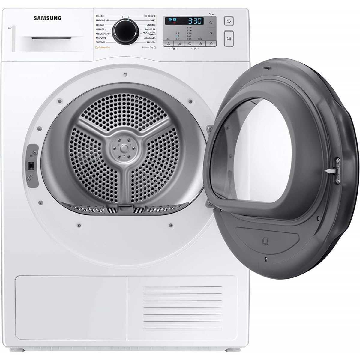 Samsung Secadora Crystal EcoDry DV90TA040AH/ET, 8 kg, bomba de calor, sin WiFi, sensor óptico seco, filtro 2 en 1, carga frontal, 60 x 85 x 60 cm