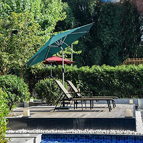 Sombrilla al aire libre con protector solar y 8 costillas resistentes paraguas viento 2