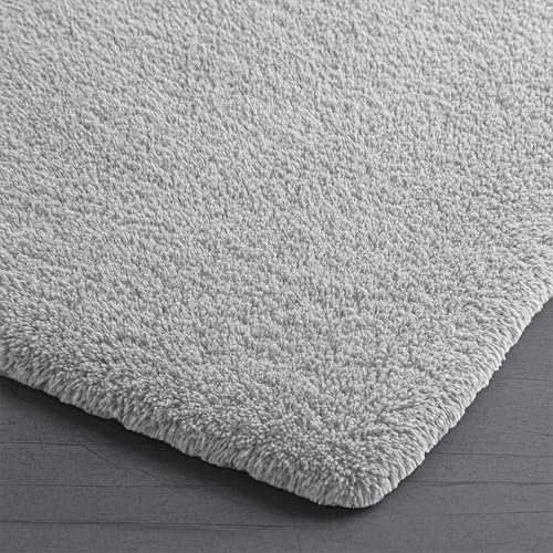 Image of enera Microfibre Bath Mat | Soft & Absorbent 2650 GSM | Non-Slip Latex Backing | Quick Dry, Washable Multipurpose Floor Mat for Bathroom, Bedroom, Kitchen & Home (Opella 40 x 60 cm) (Stone)